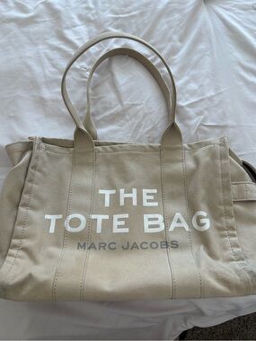 Marc Jacobs Beige Canvas Tote with White Logo